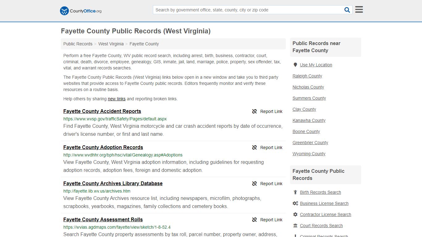 Public Records - Fayette County, WV (Business, Criminal ...